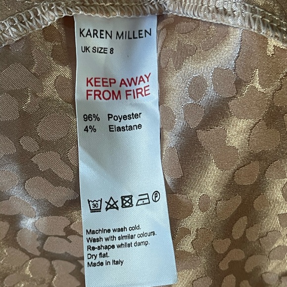 Karen Millen Peach Cheetah Print Kimono Sleeve Mini Dress - Picture 4 of 4